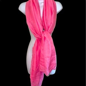HOT PINK LONG COTTON SCARF BY THE FLAWSOME WOMAN